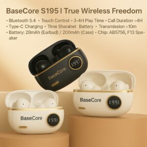 BaseCore S195 True Wireless Earbuds