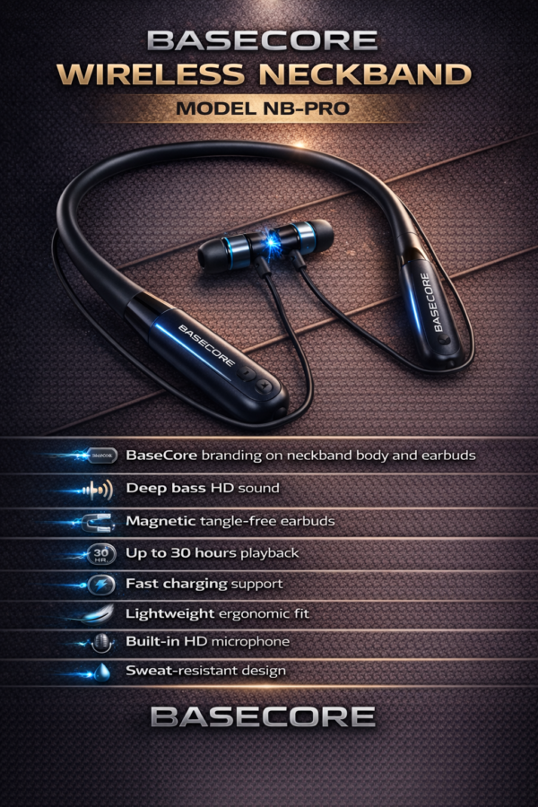 Basecore BaseCore Wireless Neckband – Model NB-PRO – BaseCore Lifestyle